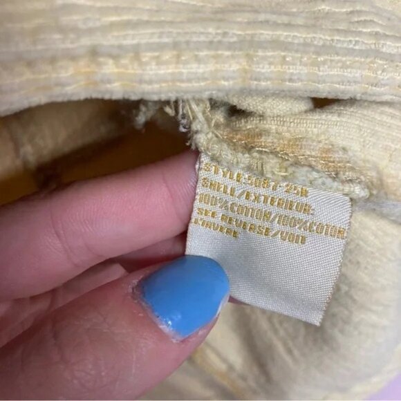 Vintage Blanc Noir Kharma Yellow Corduroy Jacket Floral Embroidery Small - Picture 5 of 6